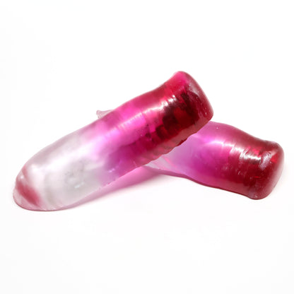 White/Pink Bi-Color Lab Created Corundum Sapphire Faceting Rough for Gem Cutting - Various Sizes  #BEGIN