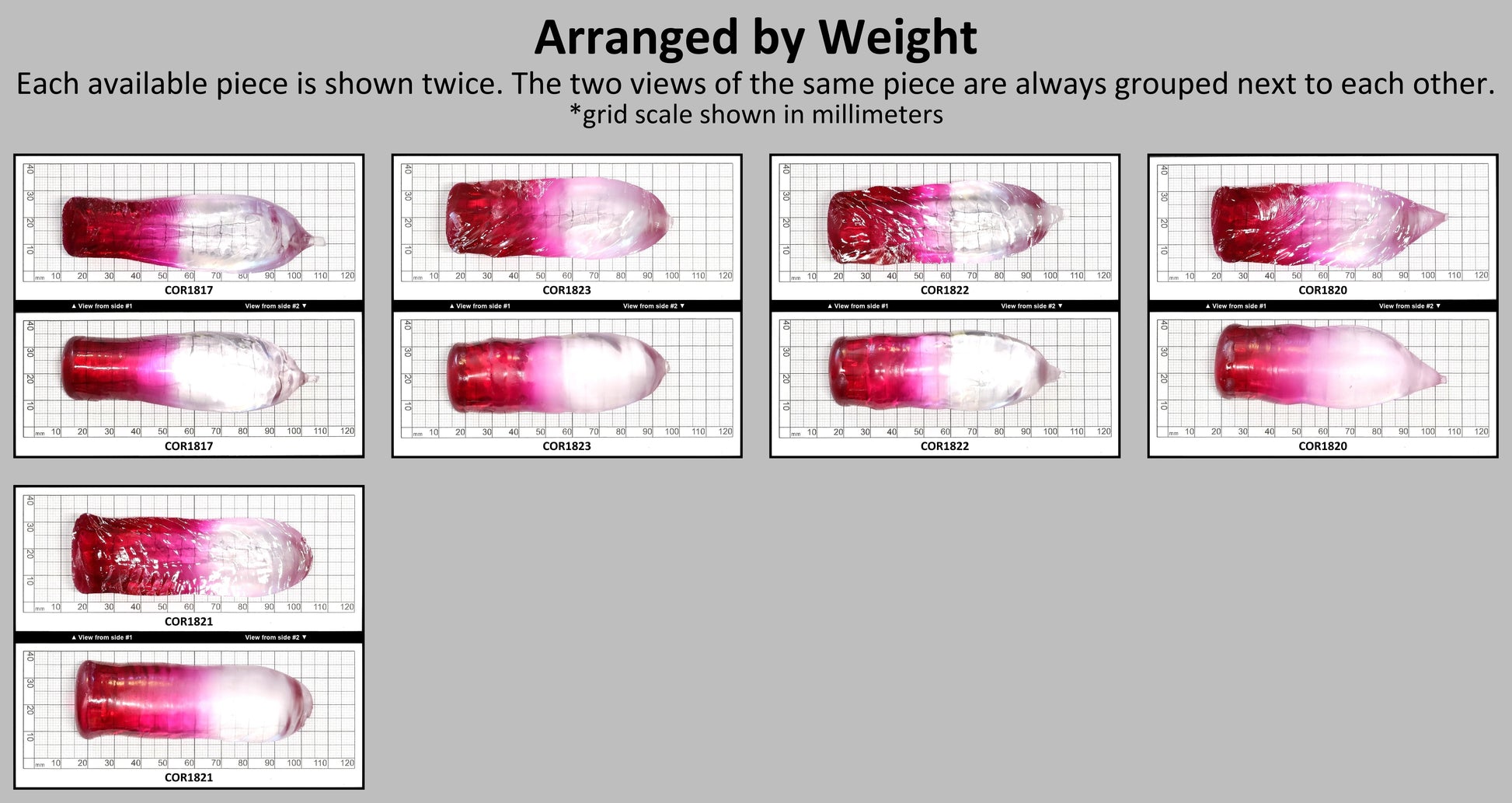 White/Pink Bi-Color Lab Created Corundum Sapphire Faceting Rough for Gem Cutting - Various Sizes  #BEGIN