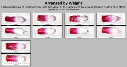 White/Pink Bi-Color Lab Created Corundum Sapphire Faceting Rough for Gem Cutting - Various Sizes  #BEGIN