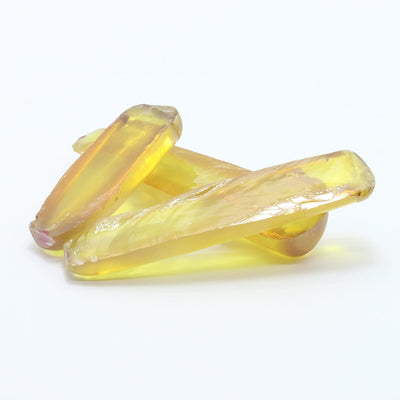 Yellow #21 Lab Created Corundum Sapphire Faceting Rough for Gem Cutting - Various Sizes - Split Boule #BEGIN
