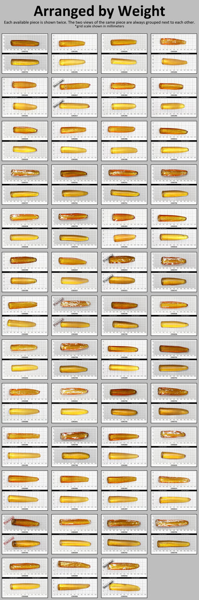 Yellow #21 Lab Created Corundum Sapphire Faceting Rough for Gem Cutting - Various Sizes - Split Boule #BEGIN