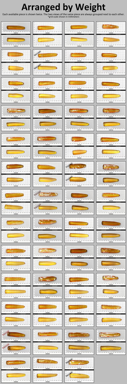 Yellow #21 Lab Created Corundum Sapphire Faceting Rough for Gem Cutting - Various Sizes - Split Boule #BEGIN