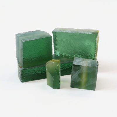 Yellow Green Hydrothermal Synthetic Quartz - Lab Created Faceting Rough : #BEGIN