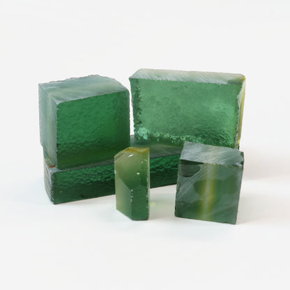Yellow Green Hydrothermal Synthetic Quartz - Lab Created Faceting Rough : #BEGIN
