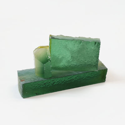 Yellow Green Hydrothermal Synthetic Quartz - Lab Created Faceting Rough : #BEGIN