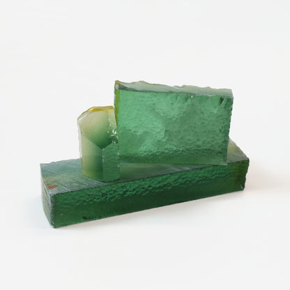 Yellow Green Hydrothermal Synthetic Quartz - Lab Created Faceting Rough : #BEGIN