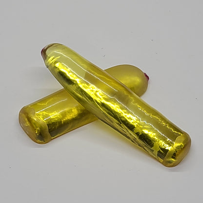 Yellow Topaz #20 Lab Created Corundum Sapphire Faceting Rough for Gem Cutting - Various Sizes - Split Boule #BEGIN