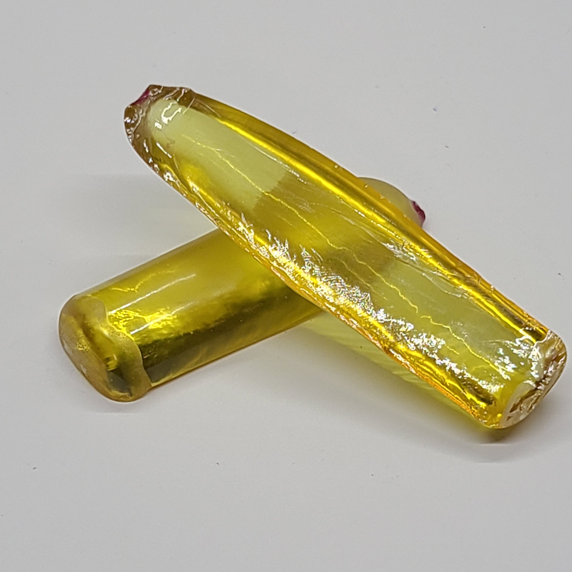 Yellow Topaz #20 Lab Created Corundum Sapphire Faceting Rough for Gem Cutting - Various Sizes - Split Boule #BEGIN