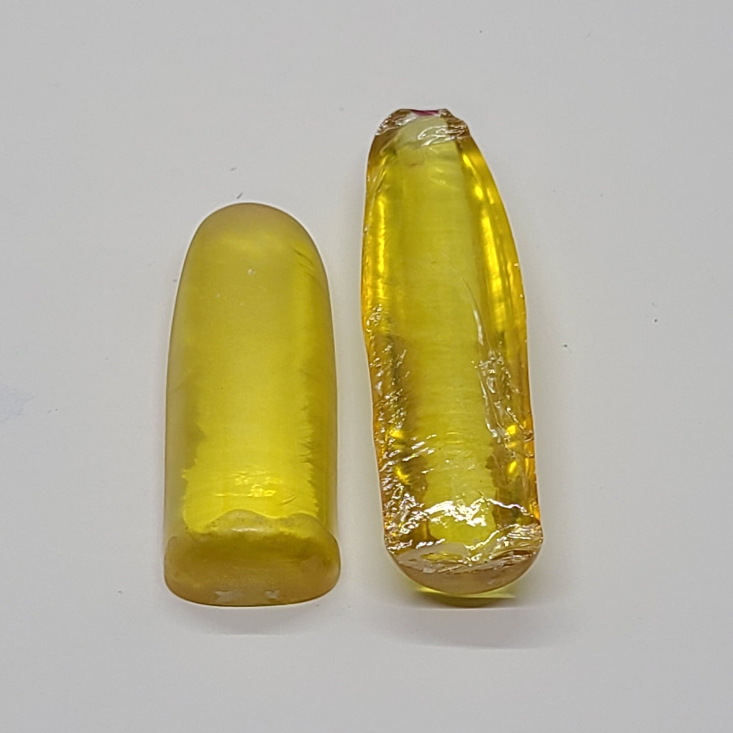 Yellow Topaz #20 Lab Created Corundum Sapphire Faceting Rough for Gem Cutting - Various Sizes - Split Boule #BEGIN