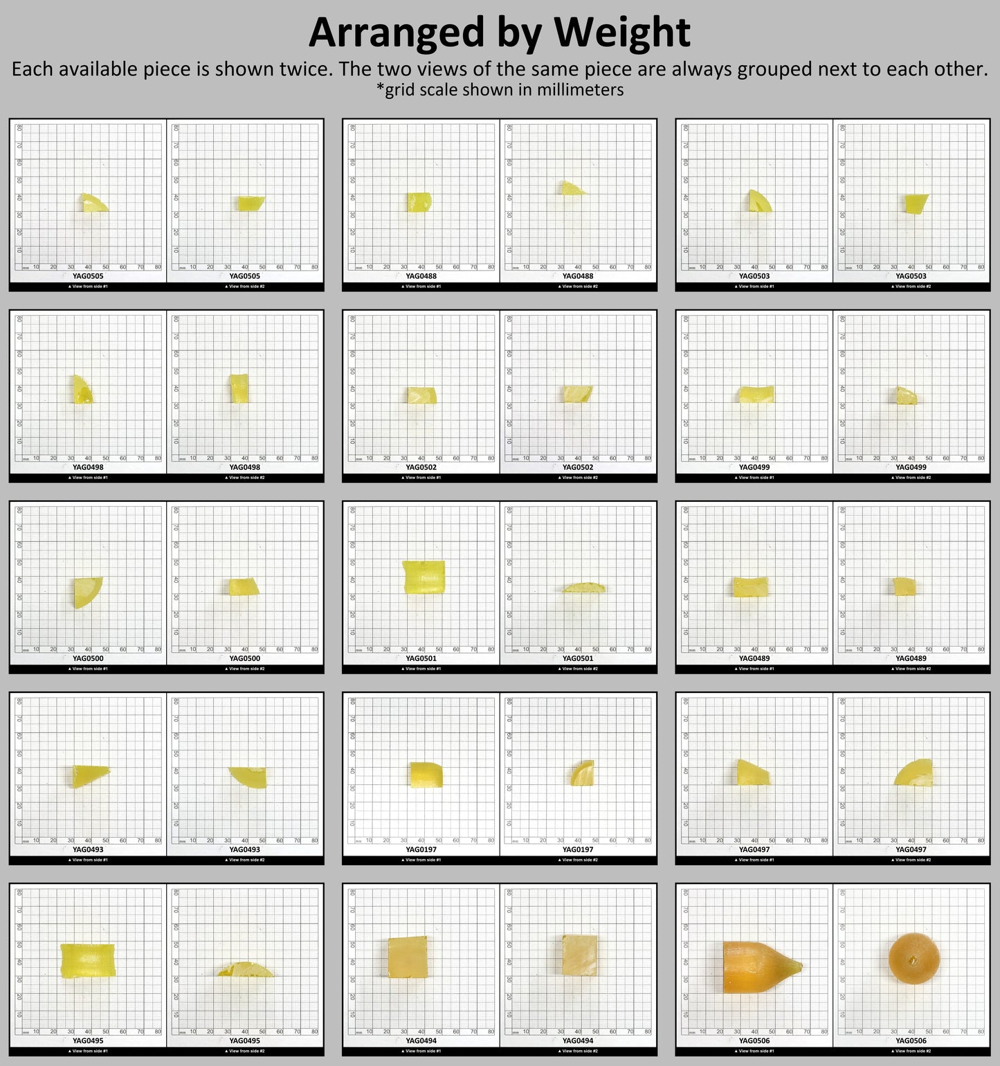 Yellow YAG Faceting Rough for Gem Cutting - Various Sizes #BEGIN