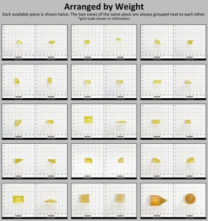 Yellow YAG Faceting Rough for Gem Cutting - Various Sizes #BEGIN