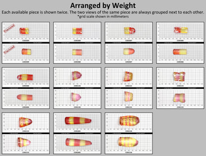 Yellow/Peach Bi-Color Lab Created Corundum Sapphire Faceting Rough for Gem Cutting - Various Sizes - Split Boule #BEGIN