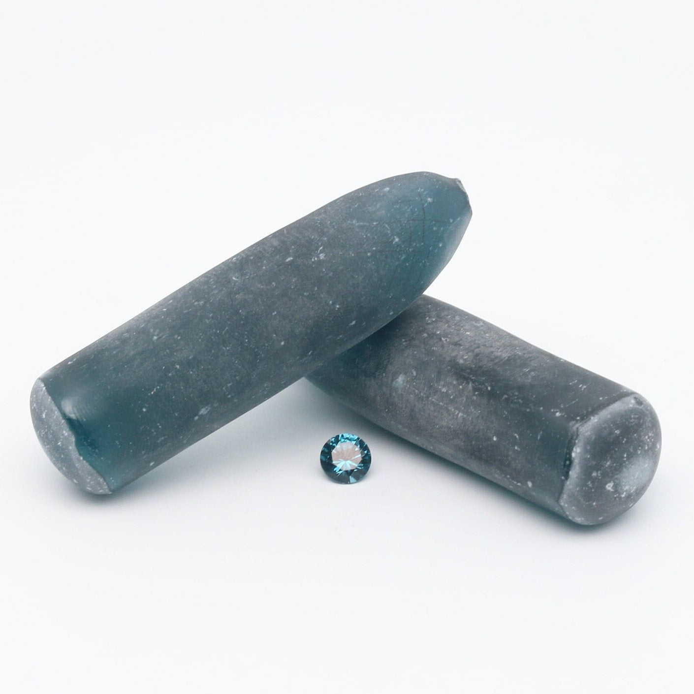 Zircon Green (Teal Color) #122-Djeva Lab Created Spinel Faceting Rough for Gem Cutting - Various Sizes #BEGIN